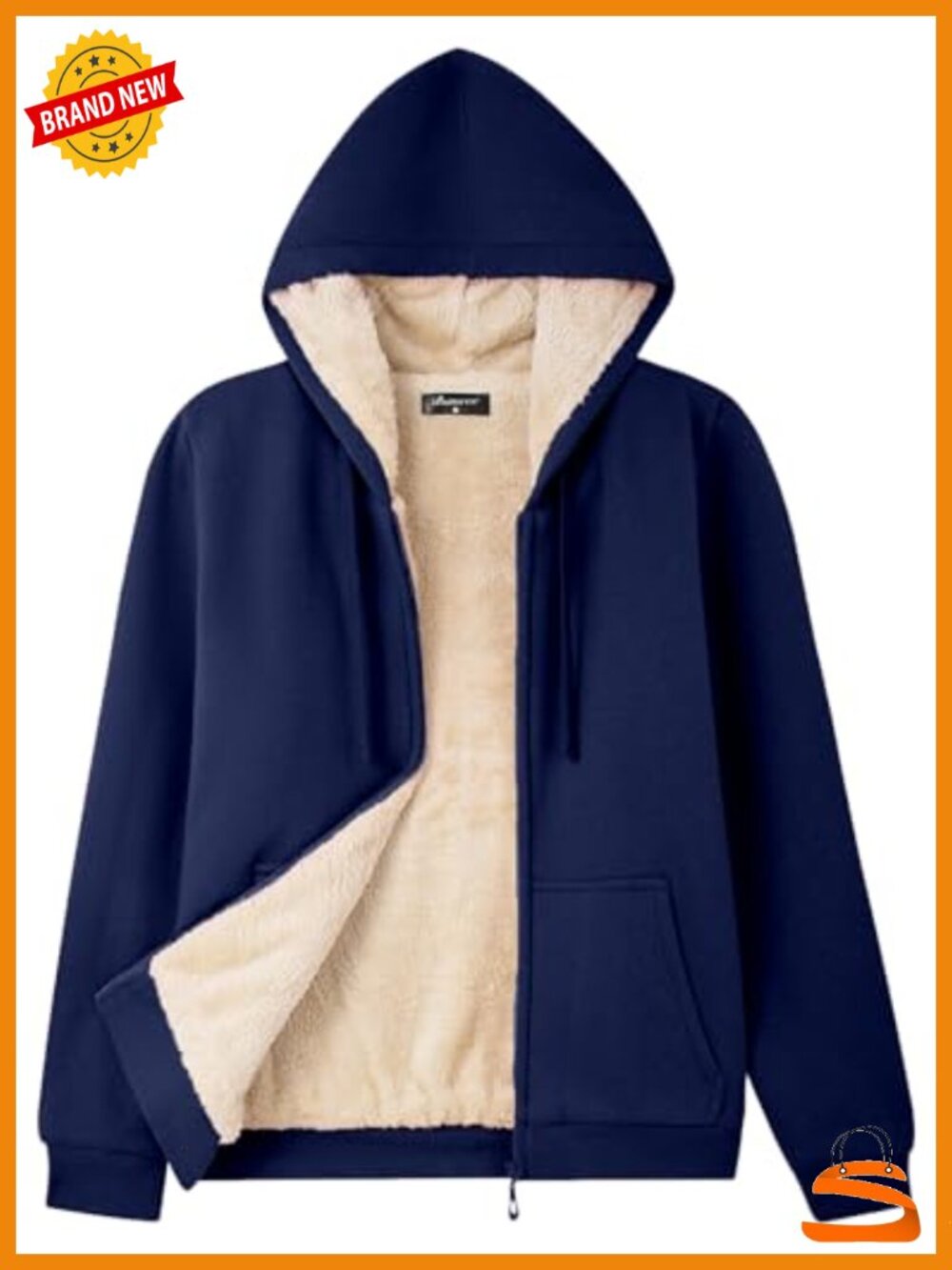 Fleece Lined Zip Up Hoodie Jacket Cozy Warm Sweatshirt Coat